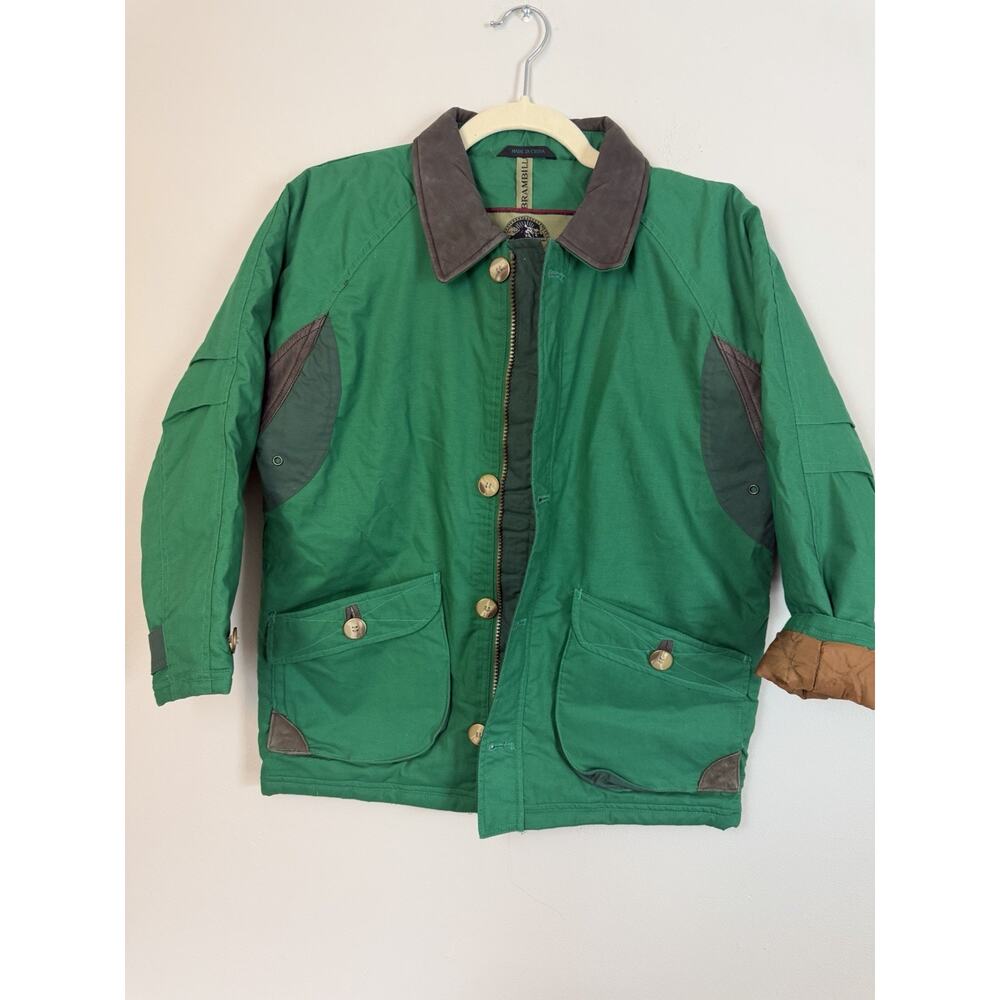 Vintage Brambilla Overcoat Collection Boys Green Field Chore Jacket Sz 8/10 NEW
